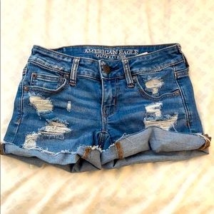 American eagle denim short shorts size 0